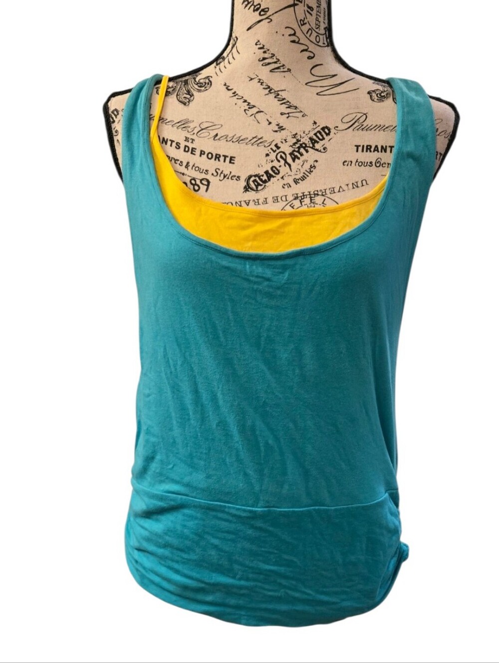 BCBGirls Teal Tank with Yellow Inner Shell